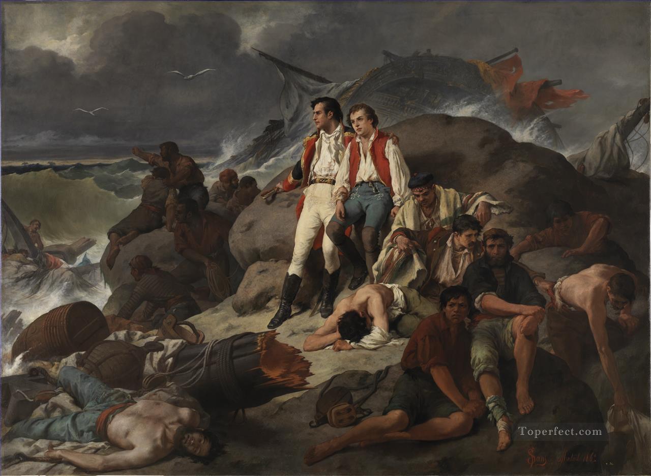 トラファルガーのエピソード 1862 年フランシスコ サンズとカボット海戦油絵